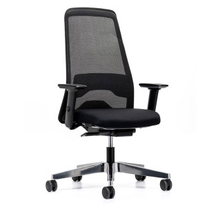 interstuhl FreeWay Ergo X5 - Ergonomischer Bürostuhl mit Wohlfühl Netzrücken - Stoffbezug Lucia - Fußkreuz Aluminium poliert (Version 2026)