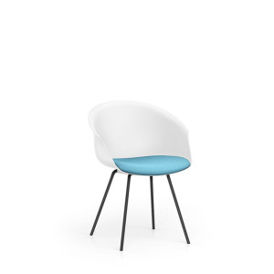 interstuhl SHUFFLEis1 SU372 Lounge Stuhl mit Sitzpolster - Pyramidengestell