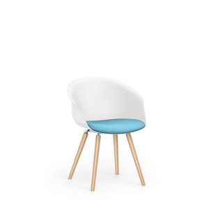 interstuhl SHUFFLEis1 SU362 Lounge Stuhl mit Sitzpolster - Vierfuß, Holz