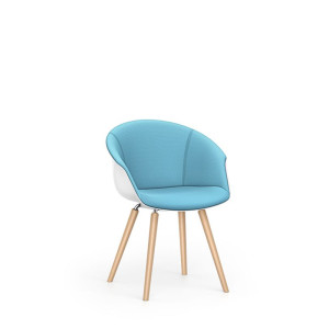 interstuhl SHUFFLEis1 SU366 Lounge Stuhl mit Innenpolsterung - Vierfuß, Holz