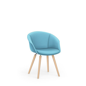 interstuhl SHUFFLEis1 SU364 Lounge Stuhl voll umpolstert - Vierfuß, Holz