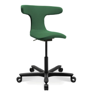 Wagner W-ORK PAD Green Drehstuhl mit Dondola Sitzgelenk - Gesund und aktiv Sitzen - Sitzhöhe: 48 - 65 cm - Einzigartig ökologisch - Bye, bye Rückenschmerz!