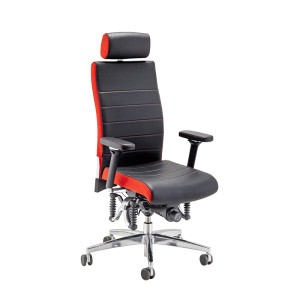 Haider BIOSWING 660 iQ AIR mit Klima-Leder (perforiert), Seitenwangen farblich abgesetzt mit Mikrofaser und 3D Sitzwerk - Version 2026 - Ergonomisch und orthopädisch wirksamer Bürostuhl