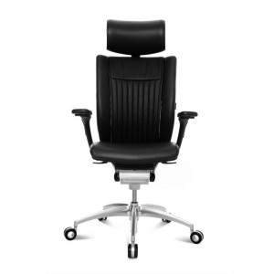 Wagner Bürostuhl Titan Limited S mit Dondola Sitzgelenk, Armlehnen (3-fach verstellbar), Kopfstütze und Design-Loch-Rollen