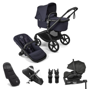 Bugaboo Fox 5 Renew + akcesoria - Black/Deep Indigo-Deep Indigo