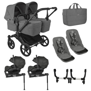 Bugaboo Donkey 6 - zestaw dla bliźniaków - Black-Moon Grey