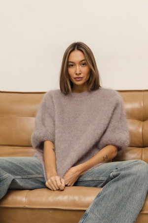 Steven Moherowy Sweter Brudny Róż Premium