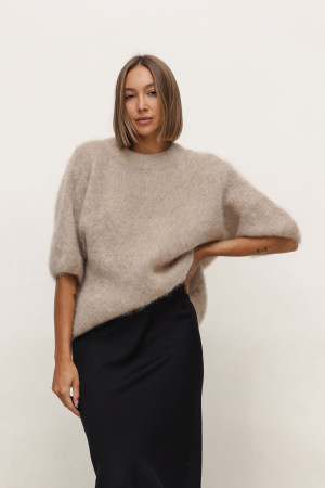 Steven Moherowy Sweter Beige Premium