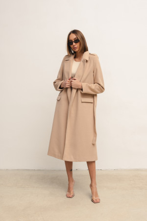 Paul Płaszcz Wełniany Beige