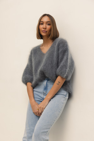 Maxwell Moherowy Sweter Gray Premium