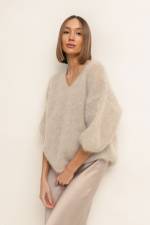 Maxwell Moherowy Sweter Light Beige Premium