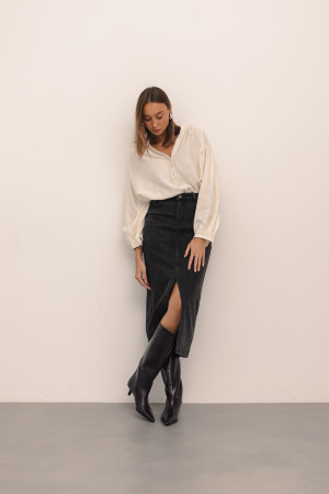 RD8520 Spódnica Jeansowa Czarna