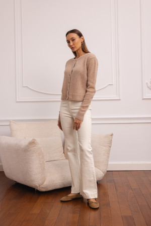 P5255 Spodnie Jeansowe Cream