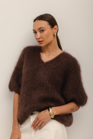 Smith Moherowy Sweter Chocolate Premium