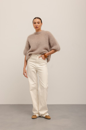 RD2323 Spodnie Jeansowe Extra Long Cream