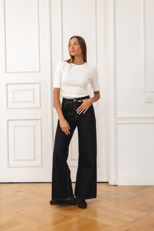9024 Spodnie Jeansowe Wide Leg Black