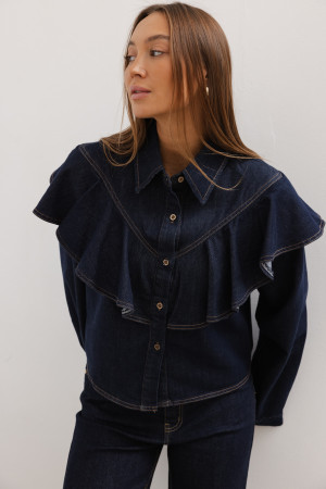 Charlotte Koszula Jeansowa Dark Blue