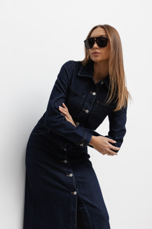 W3706 Sukienka Jeansowa Maxi