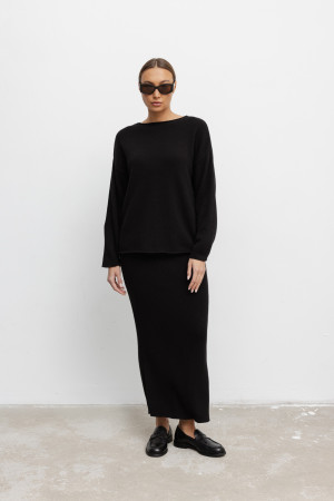 Cara Komplet Z Wełny Merino Black