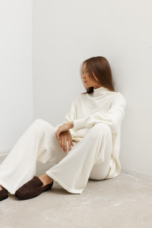James Komplet Z Wełny Merino Cream