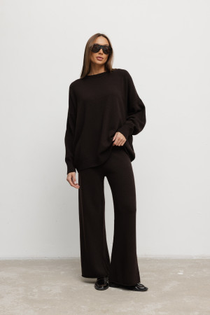 Maxim Spodnie Dzianinowe Wide Leg Coffee