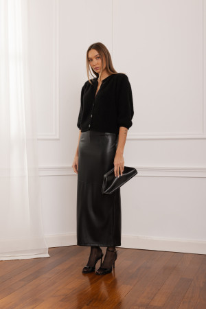 Marcella Spódnica Z Eko Skóry Czarna