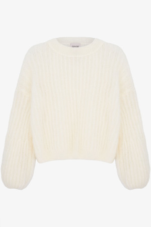 Luke Moherowy Sweter Ecru