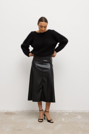 Viola Spódnica Z Eko Skóry Czarna