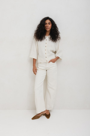 KT837 Spodnie Jeansowe Balloon Cream