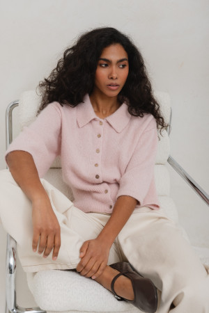 Marcel Kardigan Z Suri Alpaki Pastel Pink