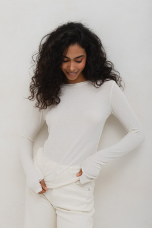 Enzo Longsleeve Z Kaszmirem Cream