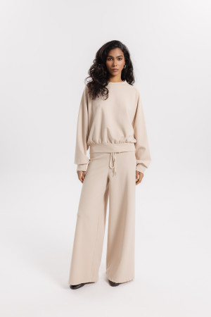 Lynn Spodnie Wide Leg Beżowe