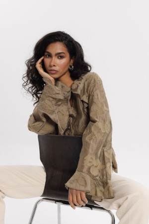 Carmen Koszula Z Haftem Khaki