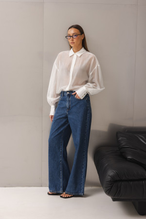 W3857 Spodnie Jeansowe Wide Leg Blue