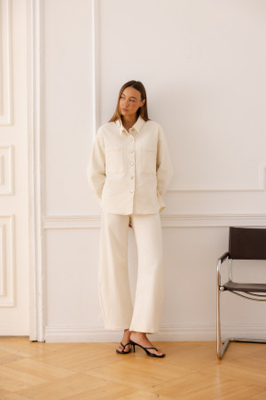 KT6122B Spodnie Jeansowe Barrel Cream