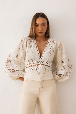 Tatiana Bluzka Ażurowa Cream