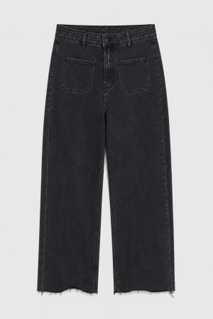9093 Spodnie Jeansowe Wide Leg Black