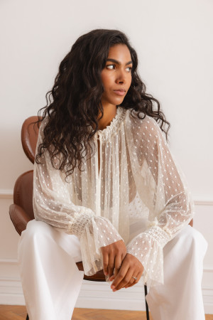 Samanta Bluzka Koronkowa Cream