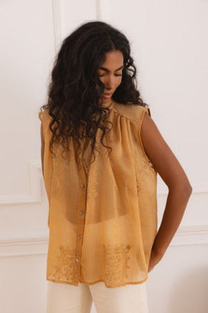 Carrie Bluzka Z Haftem Camel