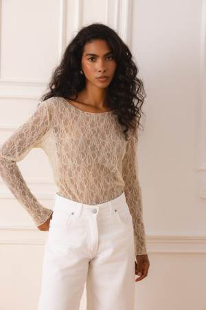 Lace Bluzka Koronkowa Cream