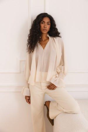 Anette Bluzka Z Wiskozy Cream