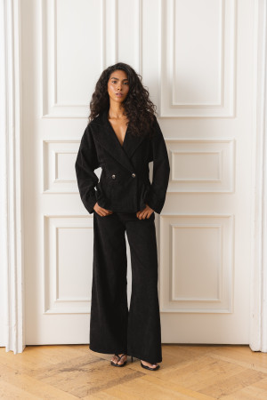 Eden Spodnie Soft Touch Wide Leg Czarne