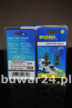 ŻARÓWKA /7828/ 24V LED SV8,5 ŻÓŁTY