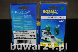 ŻARÓWKA /7996/ 24V LED BA9s zielony