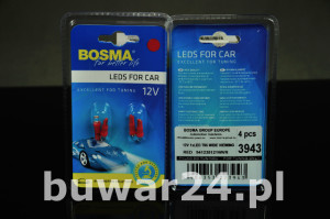 ŻARÓWKA /3943/ 12V 1xLED T05 RED ( 1,2W BC )