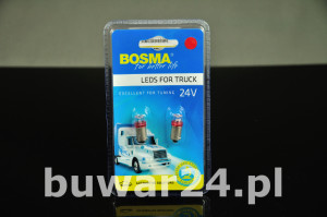 ŻARÓWKA /7910/ 24V LED STAND.BA9s czerwony