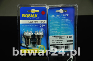 ŻARÓWKA /7019/ 24V LED STAND. BA15s CZERWONY