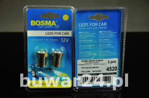 ŻARÓWKA /4520/ 12V 5xLED BA15s ŻÓŁTY stand.blister