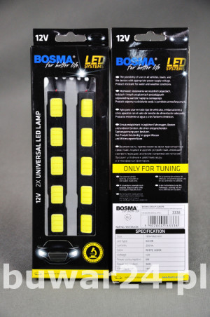 LAMPA UNIWERS.LED 12V 6xCOB BIAŁA 6000K 185mm