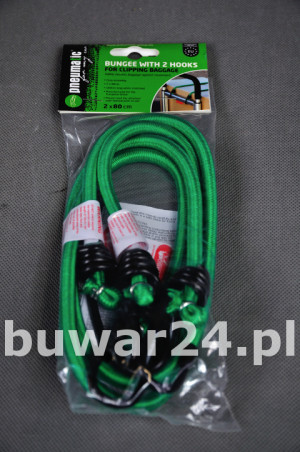GUMA SPINAJĄCA BAGAŻ 2x80 cm ZIELONA Z HAKAMI